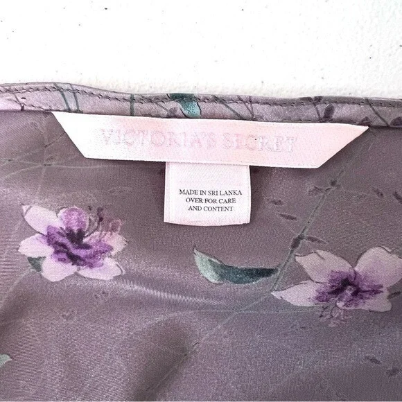Victorias‎ Secret Purple floral Satin Top Womens Large Vintage Y2K Cottagecore - Picture 6 of 7